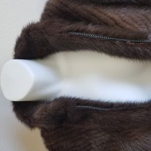 Long sleeve mink reversible jacket.